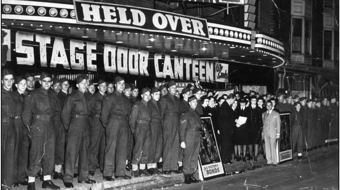 Army in front of cinema WWII 1943, courtesy of CNE Archives